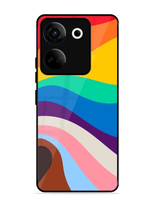 Minimal Pride Art Glossy Metal Phone Cover for Tecno Camon 20