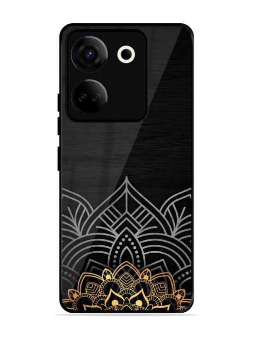 Decorative Golden Pattern Glossy Metal Phone Cover for Tecno Camon 20 Zapvi