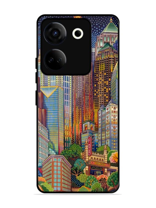 Cityscapes Art Glossy Metal Phone Cover for Tecno Camon 20 Zapvi