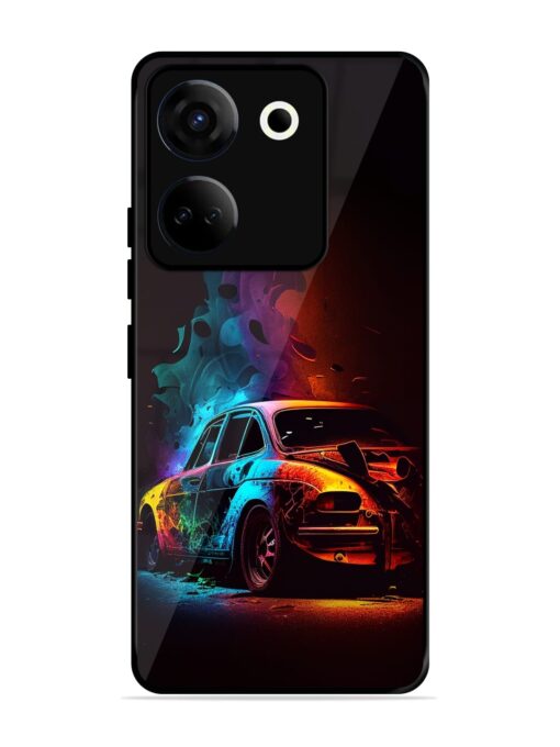 High Classic Car Art Glossy Metal Phone Cover for Tecno Camon 20