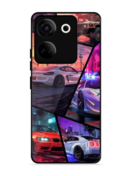 Ride In Pixels Glossy Metal Phone Cover for Tecno Camon 20 Zapvi