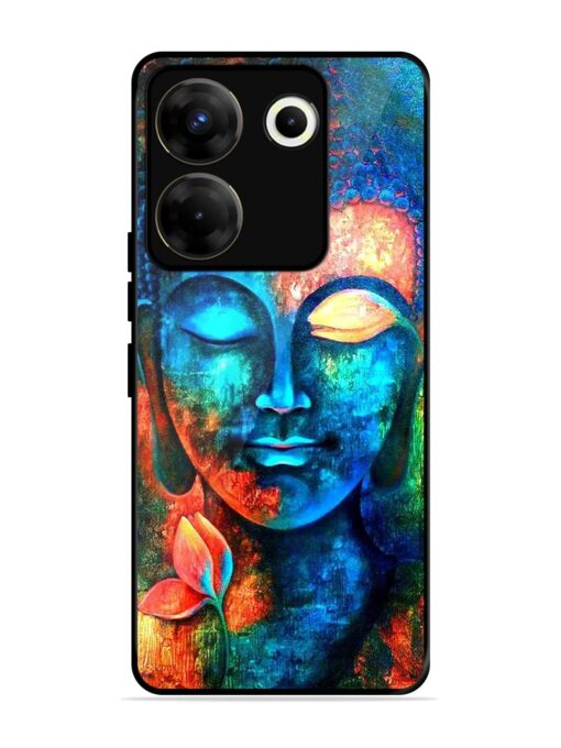 Buddha Painting Glossy Metal Phone Cover for Tecno Camon 20 Pro (5G) Zapvi