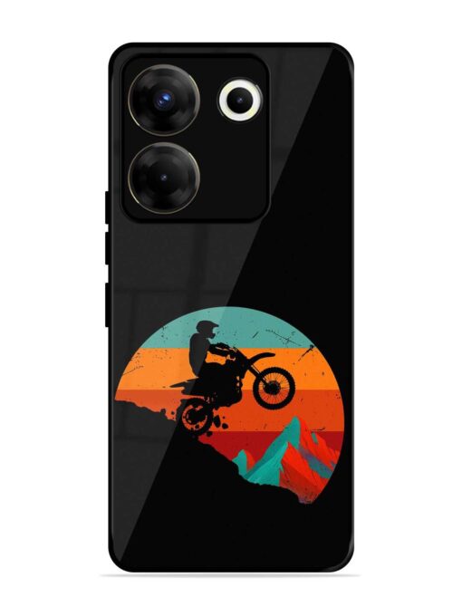 Mountain Bike Glossy Metal Phone Cover for Tecno Camon 20 Pro (5G) Zapvi