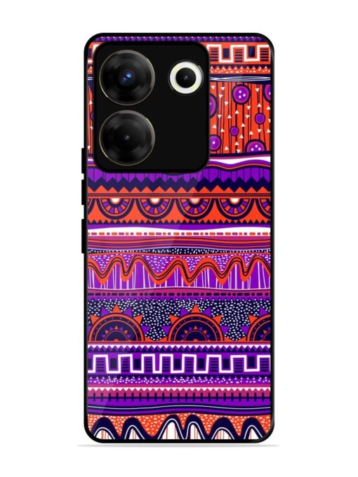 Ethnic Seamless Pattern Glossy Metal TPU Phone Cover for Tecno Camon 20 Pro (5G) Zapvi