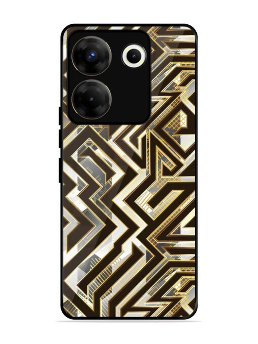 Technology Geometric Seamless Glossy Metal Phone Cover for Tecno Camon 20 Pro (5G) Zapvi