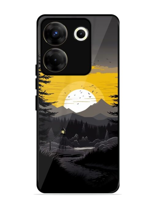 Sunset Vector Glossy Metal Phone Cover for Tecno Camon 20 Pro (5G) Zapvi