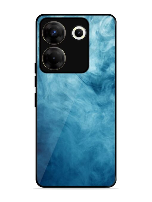 Blue Smoke Art Glossy Metal Phone Cover for Tecno Camon 20 Pro (5G) Zapvi