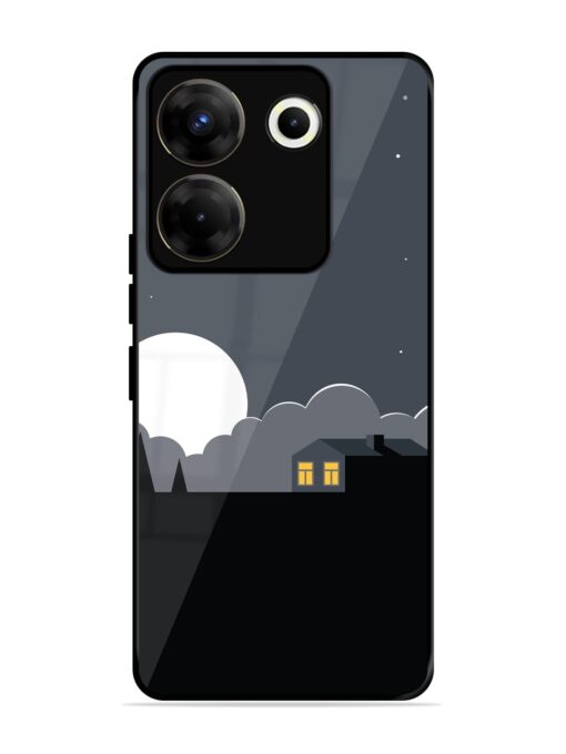 Full Moon Vector Art Glossy Metal Phone Cover for Tecno Camon 20 Pro (5G) Zapvi