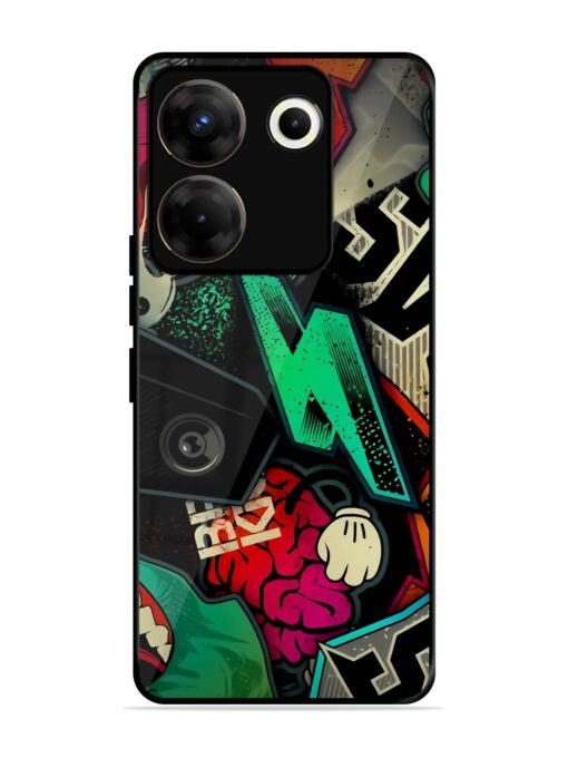 Graffiti Art Glossy Metal Phone Cover for Tecno Camon 20 Pro (5G) Zapvi