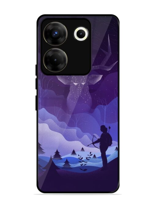 Deer Forest River Glossy Metal Phone Cover for Tecno Camon 20 Pro (5G) Zapvi