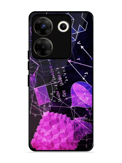 Math Physics Formula Art Glossy Metal Phone Cover for Tecno Camon 20 Pro (5G)