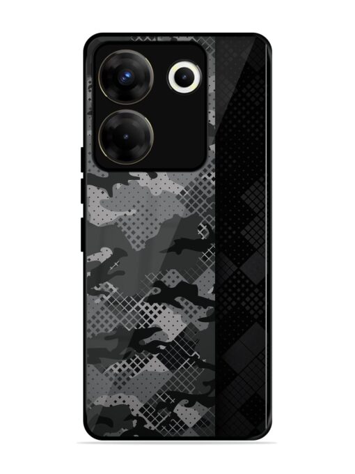 Dark Camouflage Glossy Metal Phone Cover for Tecno Camon 20 Pro (5G) Zapvi