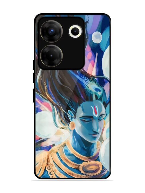 Bhagwan Sri Krishna Glossy Metal Phone Cover for Tecno Camon 20 Pro (5G) Zapvi