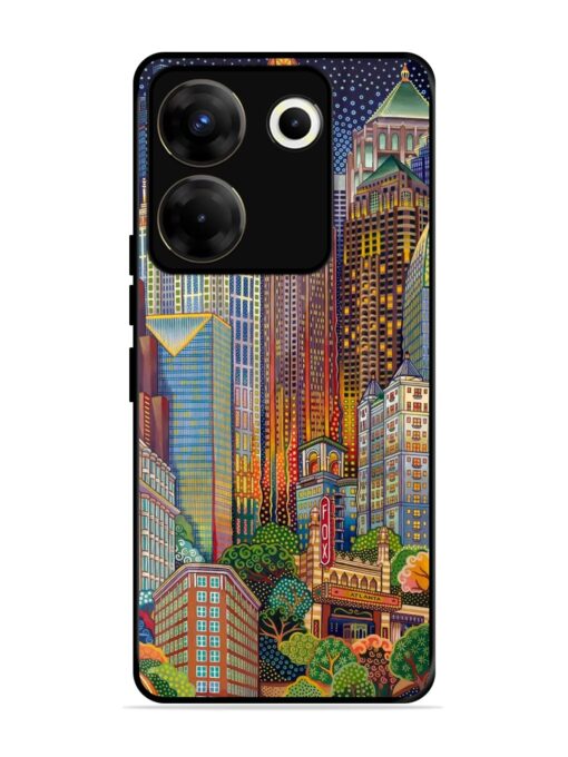 Cityscapes Art Glossy Metal Phone Cover for Tecno Camon 20 Pro (5G) Zapvi