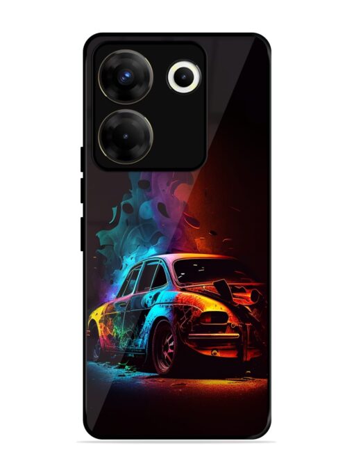 High Classic Car Art Glossy Metal Phone Cover for Tecno Camon 20 Pro (5G) Zapvi