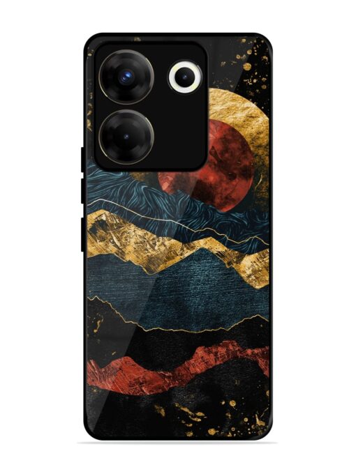 Gold Painting View Glossy Metal Phone Cover for Tecno Camon 20 Pro (5G) Zapvi