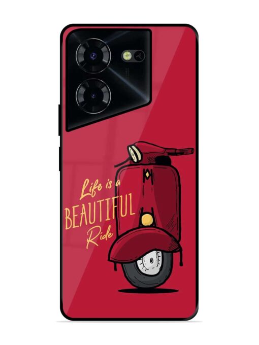 Life Is Beautiful Rides Glossy Metal Phone Cover for Tecno Pova 5 Pro (5G) Zapvi