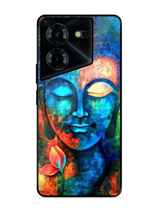 Buddha Painting Glossy Metal Phone Cover for Tecno Pova 5 Pro (5G) Zapvi