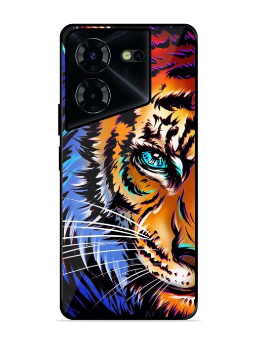 Colorful Lion Art Glossy Metal Phone Cover for Tecno Pova 5 Pro (5G) Zapvi