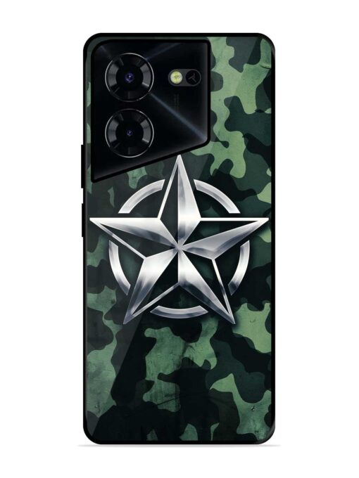 Indian Army Star Design Glossy Metal Phone Cover for Tecno Pova 5 Pro (5G) Zapvi