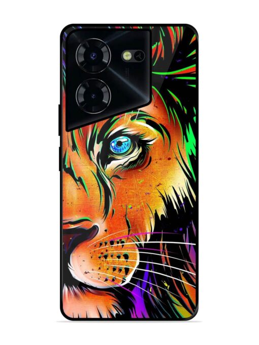 Colorful Lion Design Glossy Metal TPU Phone Cover for Tecno Pova 5 Pro (5G) Zapvi