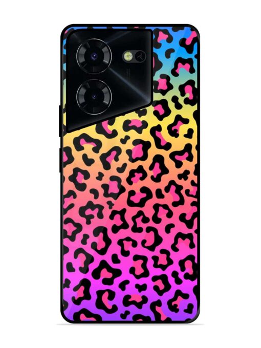 Neon Rainbow Colored Glossy Metal Phone Cover for Tecno Pova 5 Pro (5G) Zapvi