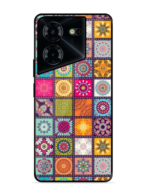 Seamless Pattern Vintage Glossy Metal Phone Cover for Tecno Pova 5 Pro (5G) Zapvi