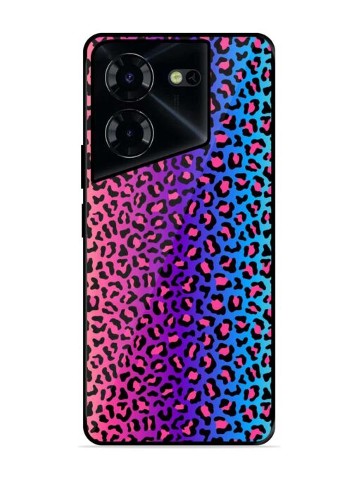 Colorful Leopard Seamless Glossy Metal Phone Cover for Tecno Pova 5 Pro (5G) Zapvi