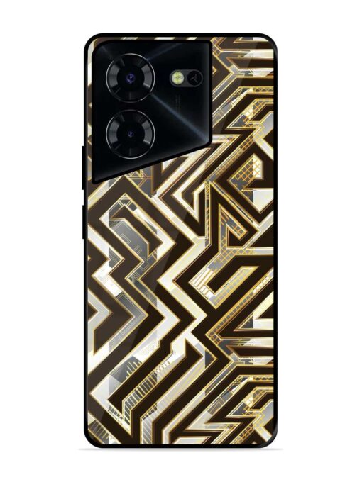 Technology Geometric Seamless Glossy Metal Phone Cover for Tecno Pova 5 Pro (5G) Zapvi