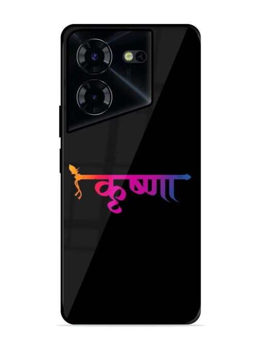 Krishna Typo Glossy Metal Phone Cover for Tecno Pova 5 Pro (5G) Zapvi