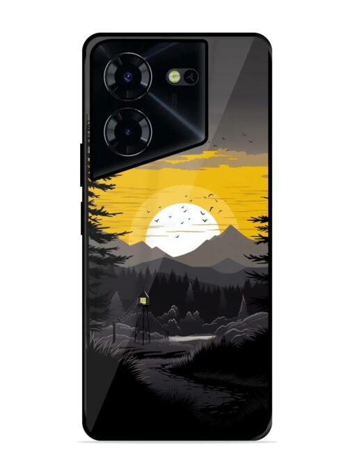 Sunset Vector Glossy Metal Phone Cover for Tecno Pova 5 Pro (5G) Zapvi