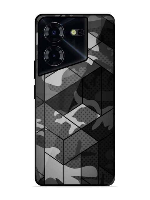 Hexagonal Pattern Glossy Metal Phone Cover for Tecno Pova 5 Pro (5G) Zapvi