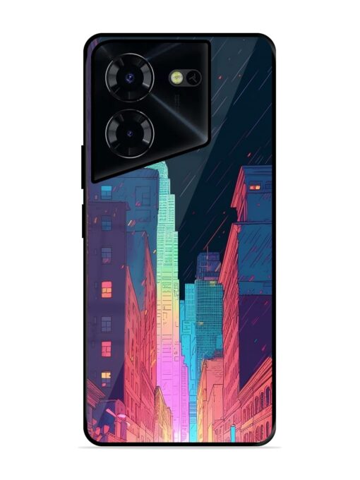 Minimal City Art Glossy Metal Phone Cover for Tecno Pova 5 Pro (5G) Zapvi