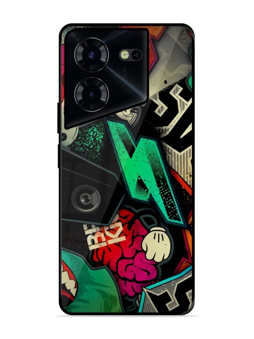 Graffiti Art Glossy Metal Phone Cover for Tecno Pova 5 Pro (5G) Zapvi