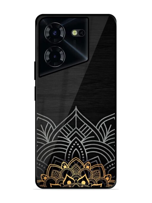 Decorative Golden Pattern Glossy Metal Phone Cover for Tecno Pova 5 Pro (5G)