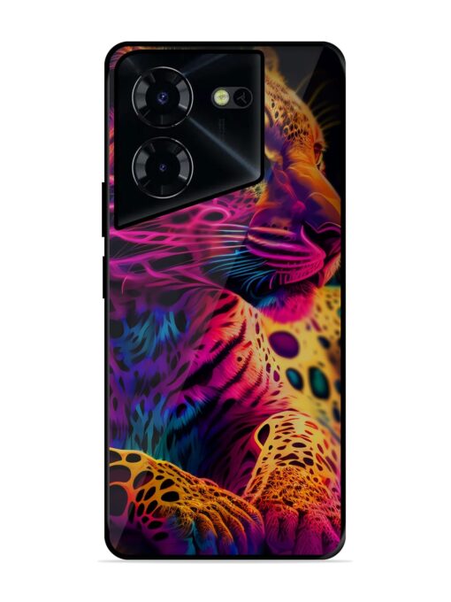 Leopard Art Glossy Metal Phone Cover for Tecno Pova 5 Pro (5G) Zapvi