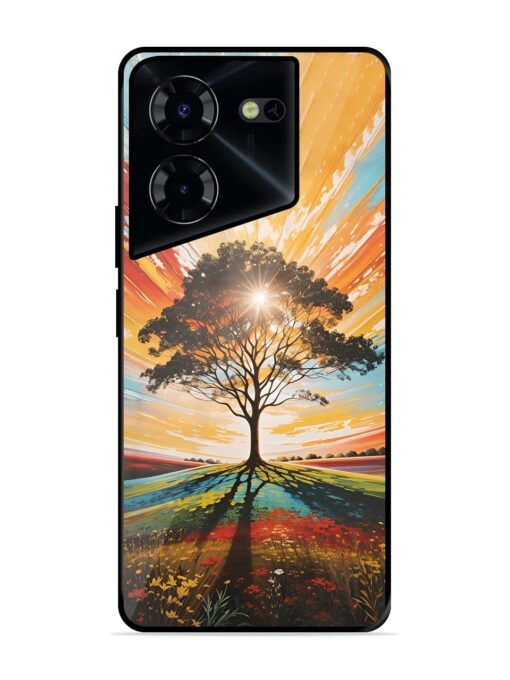 Abstract Tree Colorful Art Glossy Metal Phone Cover for Tecno Pova 5 Pro (5G) Zapvi