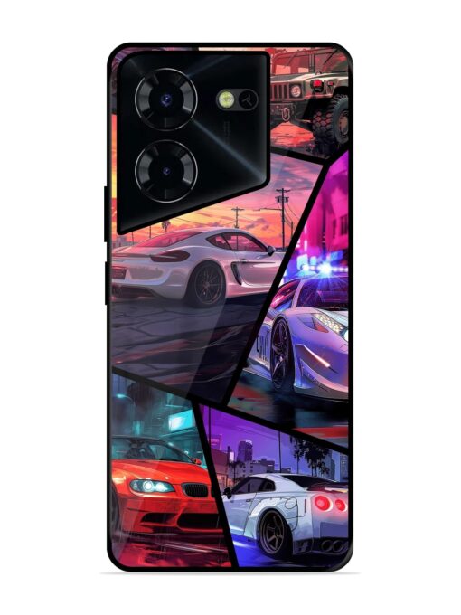 Ride In Pixels Glossy Metal Phone Cover for Tecno Pova 5 Pro (5G)