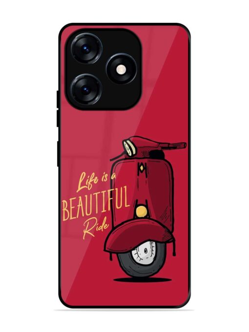 Life Is Beautiful Rides Glossy Metal Phone Cover for Tecno Spark 10 (4G)