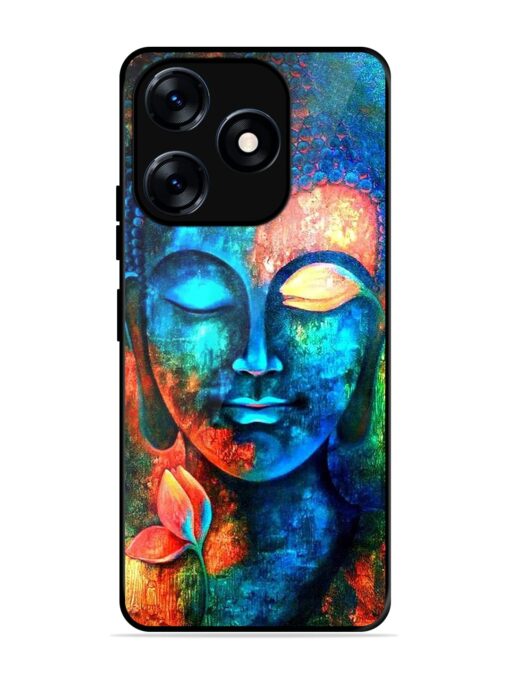 Buddha Painting Glossy Metal Phone Cover for Tecno Spark 10 (4G) Zapvi