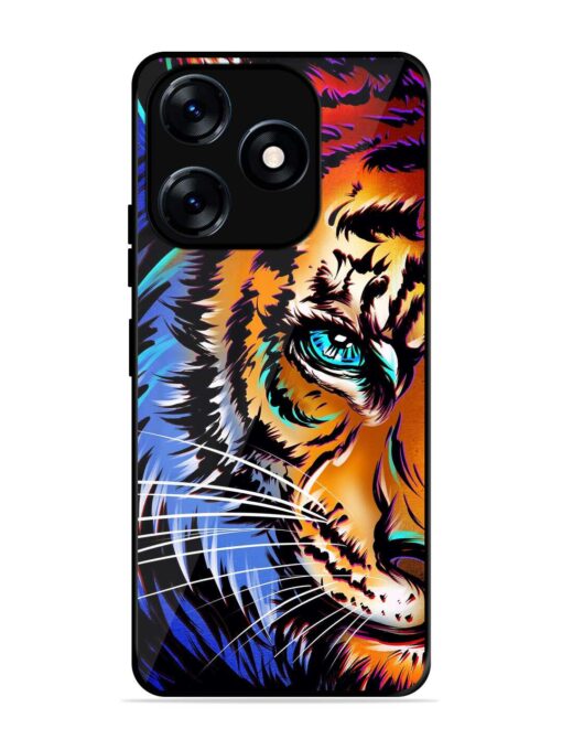 Colorful Lion Art Glossy Metal Phone Cover for Tecno Spark 10 (4G) Zapvi