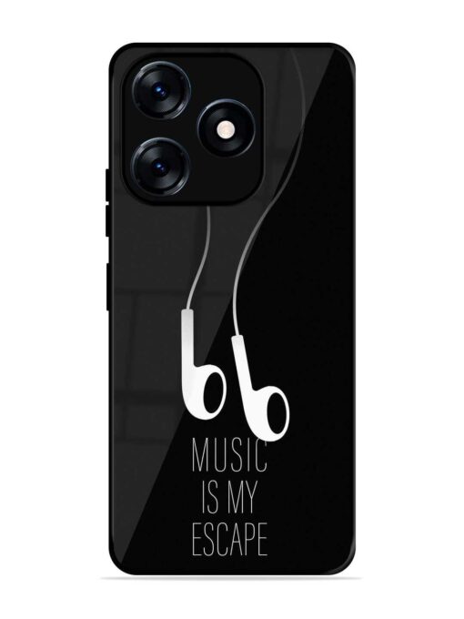 Music Is My Escape Glossy Metal Phone Cover for Tecno Spark 10 (4G) Zapvi