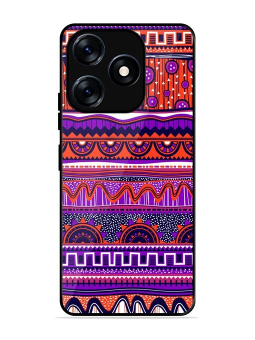 Ethnic Seamless Pattern Glossy Metal TPU Phone Cover for Tecno Spark 10 (4G)