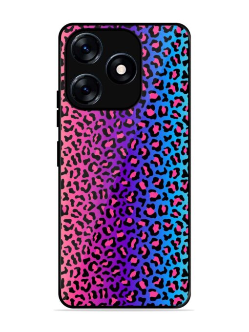 Colorful Leopard Seamless Glossy Metal Phone Cover for Tecno Spark 10 (4G) Zapvi