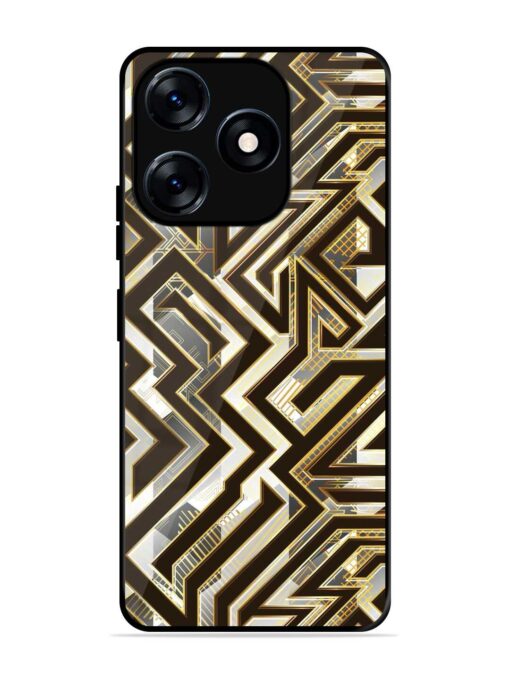 Technology Geometric Seamless Glossy Metal Phone Cover for Tecno Spark 10 (4G)