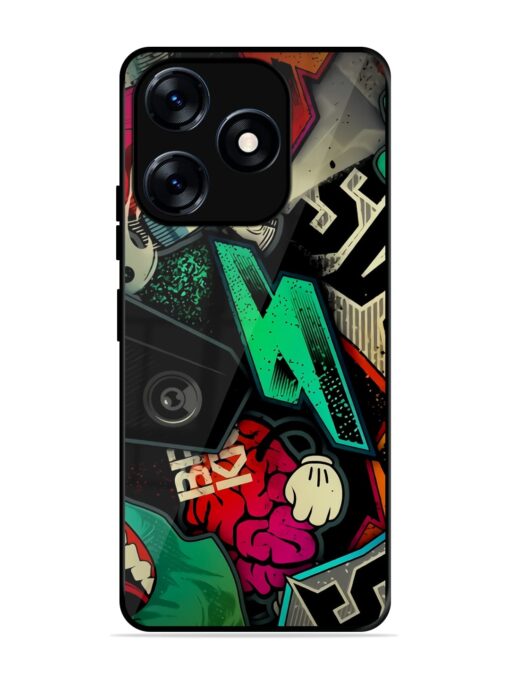 Graffiti Art Glossy Metal Phone Cover for Tecno Spark 10 (4G)