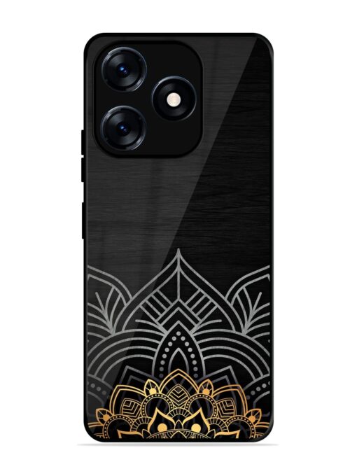 Decorative Golden Pattern Glossy Metal Phone Cover for Tecno Spark 10 (4G)