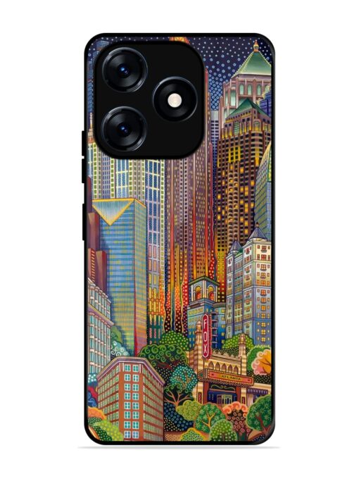 Cityscapes Art Glossy Metal Phone Cover for Tecno Spark 10 (4G) Zapvi