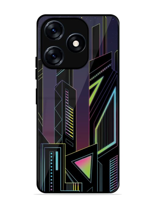 Neon Dreamscape Glossy Metal Phone Cover for Tecno Spark 10 (4G)