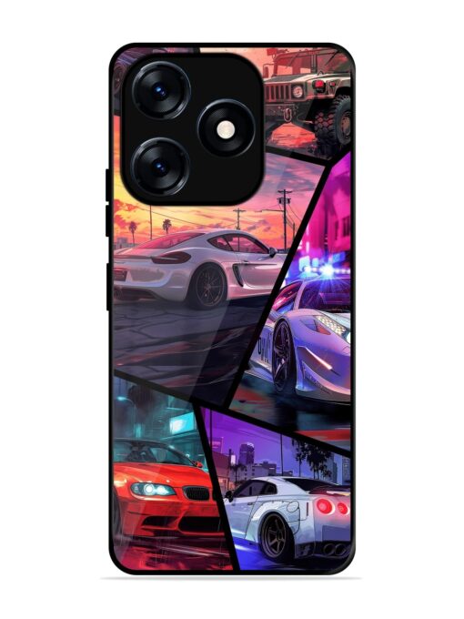 Ride In Pixels Glossy Metal Phone Cover for Tecno Spark 10 (4G)